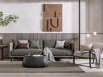 Modern sofa coffee table combination 3d model