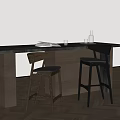 Bar Chair Bar Counter 3d model