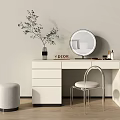 Modern Dressing Table Dressing Table Dressing Stool Crystal Stool Makeup Mirror Dressing Table Makeup Table 3d model