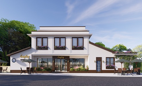 New Chinese style single-family villa rural architecture 3d model