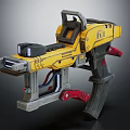 Futuristic Yellow ISL Rifle With Mechanical Design Red Gray Components 3d model