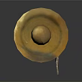 Decorative Scroll Equipment With Golden Spherical Ends And Woven Texture Surface