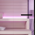 Modern Shower Sauna Interior Design With Glass Door Wooden Shelves And Control Panel