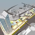 Modern Urban Commercial Complex With Waterfront Design And Mixed Use Facilities