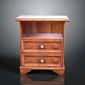 Classic Wooden TV Stand With Two Drawers And Solid Wood Traditional Design