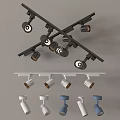 Adjustable Modern Track Downlights And Spotlights With Black White Blue Ceiling Mounts 3d model