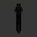 Black Revolver With Textured Grip And Metallic Finish In Still Life