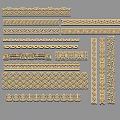 Intricate Carved Ornamental Strips with Various Traditional and Geometric Patterns for Decor