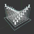 3D Chessboard Design With Black And White Squares And Chess Pieces
