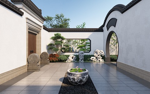 New Chinese Courtyard Landscape 3d model