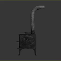 Old Fashioned Cast Iron Stove Featuring Tall Chimney Stove Door And Cooking Surface