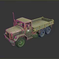 Vintage Military Green Tank With Six Wheels And Star Emblem Design Details