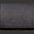 Dark Brown Wooden Storage Box With Carved Top And Two Drawers