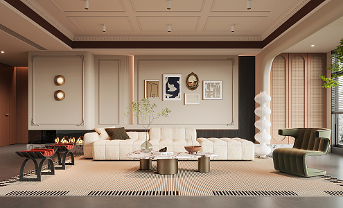 French Living Room 3d model