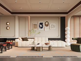 French Living Room 3d model