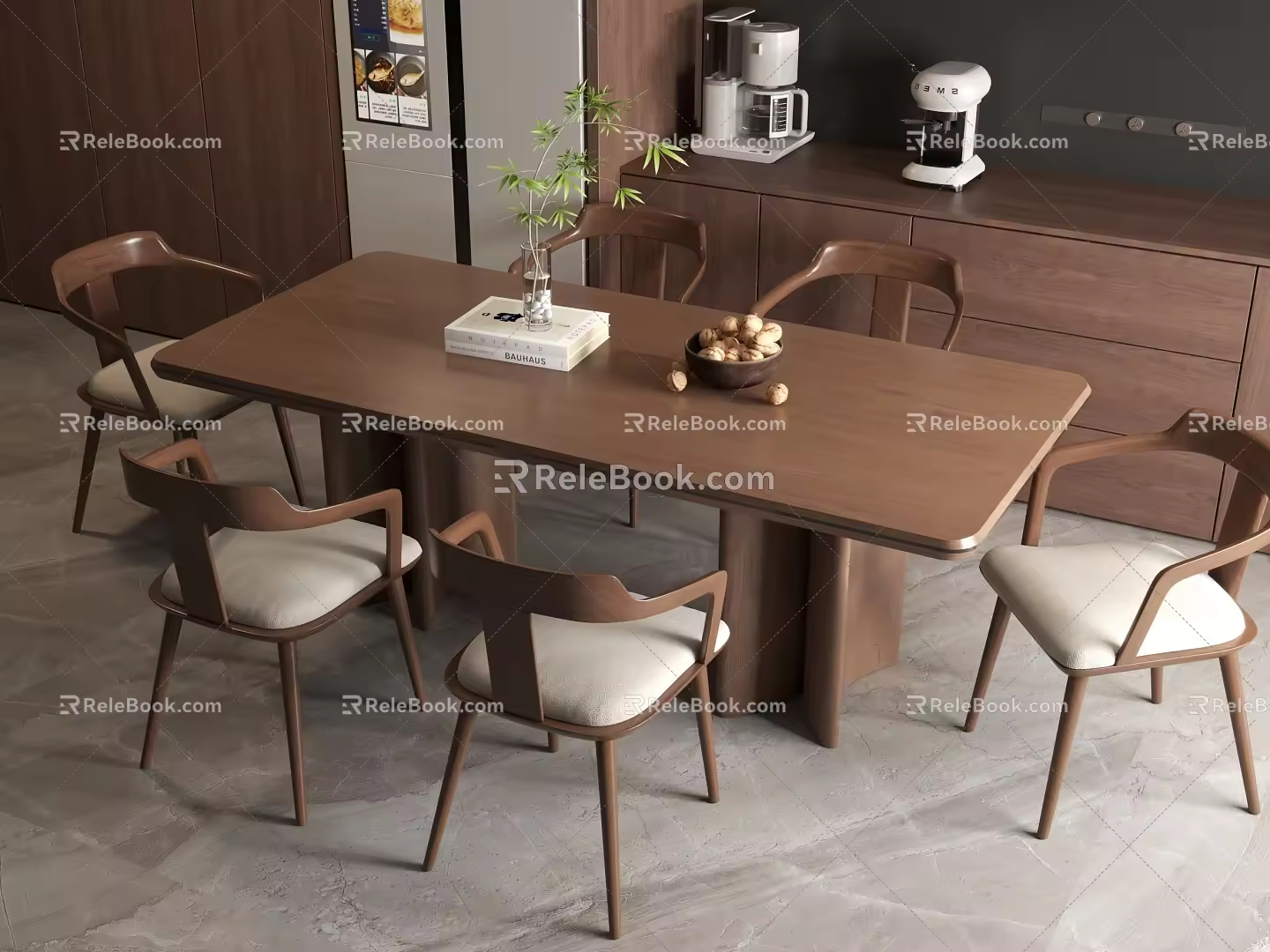 Modern Dining Table Ancient Dining Table Silent Dining Table Chair 3d model