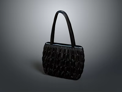 Black Handbag With Textured Surface And Elegant Handles For Fashionable Look 3d model
