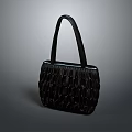 Black Handbag With Textured Surface And Elegant Handles For Fashionable Look
