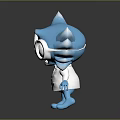 Blue Cartoon Game Movie Character With Large Glasses White Coat And Winged Head