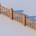 Wooden Railing with Intricate Lattice Design and Sturdy Decorative Posts