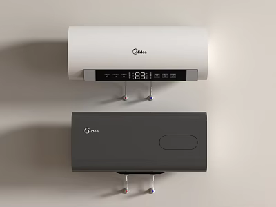 Midea Electric Water Heater Modern Design White And Gray With Digital 3d model