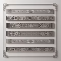 Intricate Carving Decorative Strips With Traditional Patterns Arranged In Frame 3d model