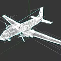 Green And White Twin Engine Passenger Airplane With Extended Wings And Fuselage Design