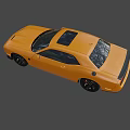 Yellow Dodge Challenger Two Door Coupe With Black Wheels And Red Brake Calipers