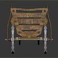 Vintage Wooden Cart With Four Spoked Wheels And Wooden Frame Structure Design