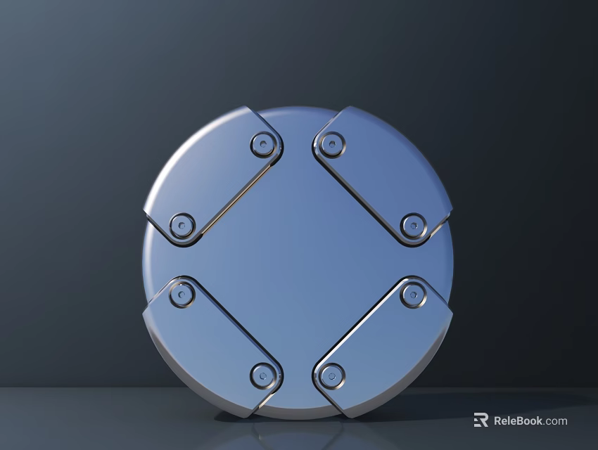 Road Infrastructure Circular Metal Cover With Secure Bolts And Fasteners Design 3d model 