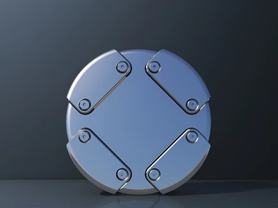 Road Infrastructure Circular Metal Cover With Secure Bolts And Fasteners Design 3d model
