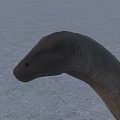 Large Long Necked Reptile Figure With Sturdy Body And Thick Legs On Sandy Ground