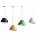 Modern Pendant Lights with Black Green and Yellow Colorful Dome Design