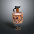 Ancient Ceramic Vase With Intricate Carved Figures Classical Sculpture Design