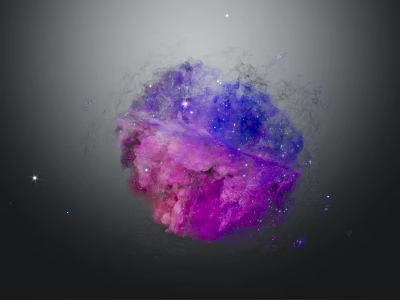 Vibrant Purple Pink Cosmic Nebula Landscape With Glowing Stars And Dust Clouds 3d model