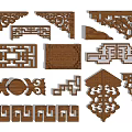 Chinese-style Carved Component Lattice Beam Leg Railing Guardrail Pane Corner Flower Corner Lattice 3d model