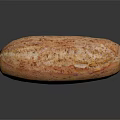 Freshly Baked Whole Grain Artisan Bread Loaf with Crusty Surface and Seeds