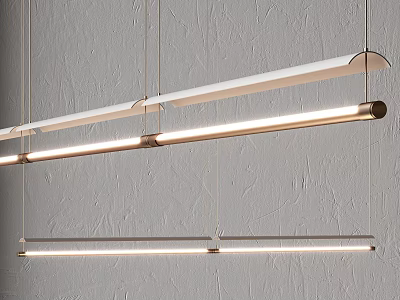 Modern Linear Pendant Light With Sleek Aluminum Design And LED Lighting For Kitchen Island 3d model
