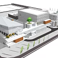 Modern Museum Building With Angular Glass Structures And Outdoor Greenery
