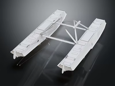 Futuristic Twin Fuselage Airliner Concept With Symmetrical White Structure Design 3d model