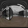 Modern Break Room Interior With World Map Wall Art Sofa And Coffee Table