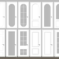 White Interior Hinged Doors With Various Panel And Glass Design Options 3d model