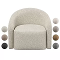 Modern Round Armrest Single Sofa with Comfortable Upholstery and Multiple Color Options 3d model