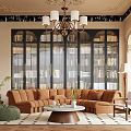 Elegant Luxury Living Room Interior With Velvet Sofa Marble Coffee Table And Gold Accents