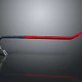 Red And Silver Metal Curved Hand Tool With Lever Design And Grip Handle