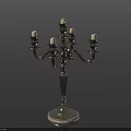 Elegant Silver Candelabra With Multiple Candles And Classic Metal Base