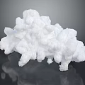 Fluffy White Cotton Mass Displayed On Dark Surface With Reflection 3d model