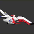 Transforming Robot Toy Airplane Model With White Red Blue And Yellow Features