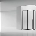 Modern Shower Sauna Interior Design With Glass Enclosure And Black Frame In White Bathroom