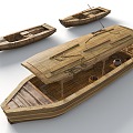 Ancient Fishing Boat Chinese Fishing Boat Fishing Boat Wharf Chinese Traditional Fishing Village Fishing Village Wharf Ferry 3d model